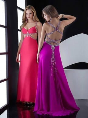 Prom Dress Sale on Cheap Strap Red A Line Floor Length Prom Dress With Beads On Sale