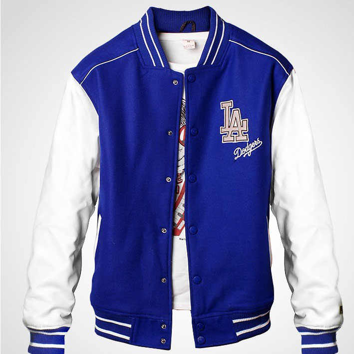 Letter LA Baseball Letterman Jacket White and | StyleCaster