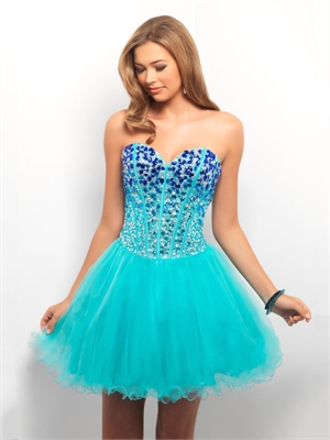 Prom Dress Online on Short Beaded Bodice Sweetheart Neckline Prom Dress Pd11223 Sale Online