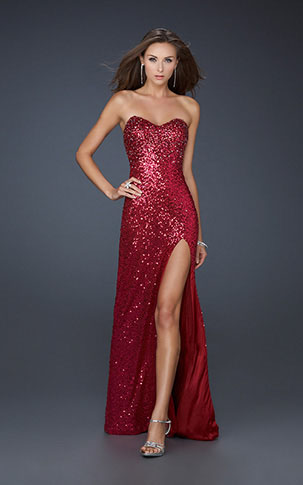  Prom Dress on La Femme 17526 Red Sparkly Long Sexy Prom Dress      Stylecaster