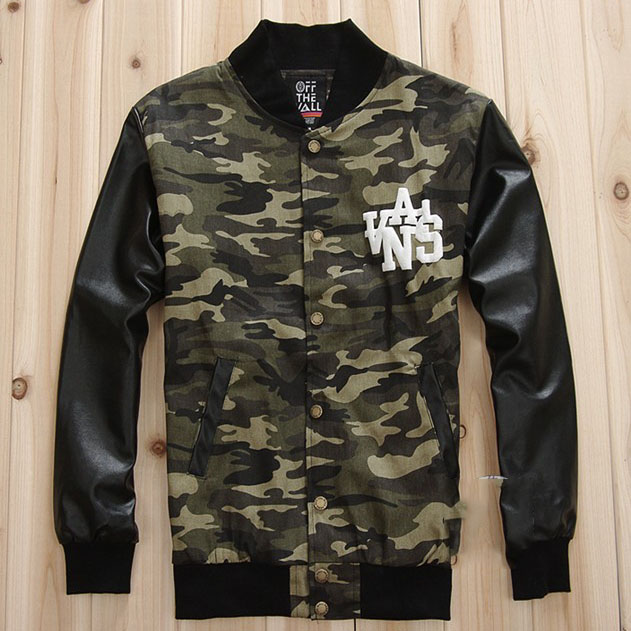 VANS Camouflage Baseball Jacket For Men StyleCaster