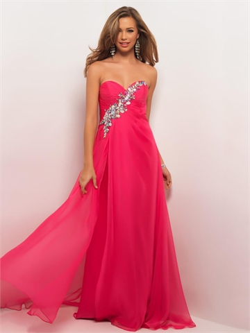 Prom Dress on Column Sweetheart With Beadings Long Chiffon Prom      Stylecaster