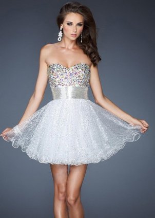 White Cocktail Dress on White La Femme 18902 Sparkles Short Prom Dress 2013 Lafemme18902