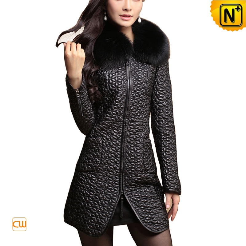 Women Leather Full Length Coat in Black - NextOne Leather